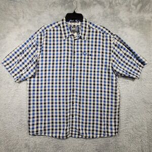 Enyce Button Down Shirt Mens XL Blue Gingham Plaid Short Sleeve Streetwear Urban